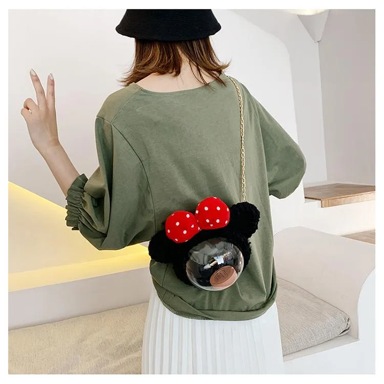 Cute Minnie Mouse Crochet Backpack Minnie Mouse Crochet Shoulder Bag for Girl Minnie Mouse Crochet Crossbody Purse