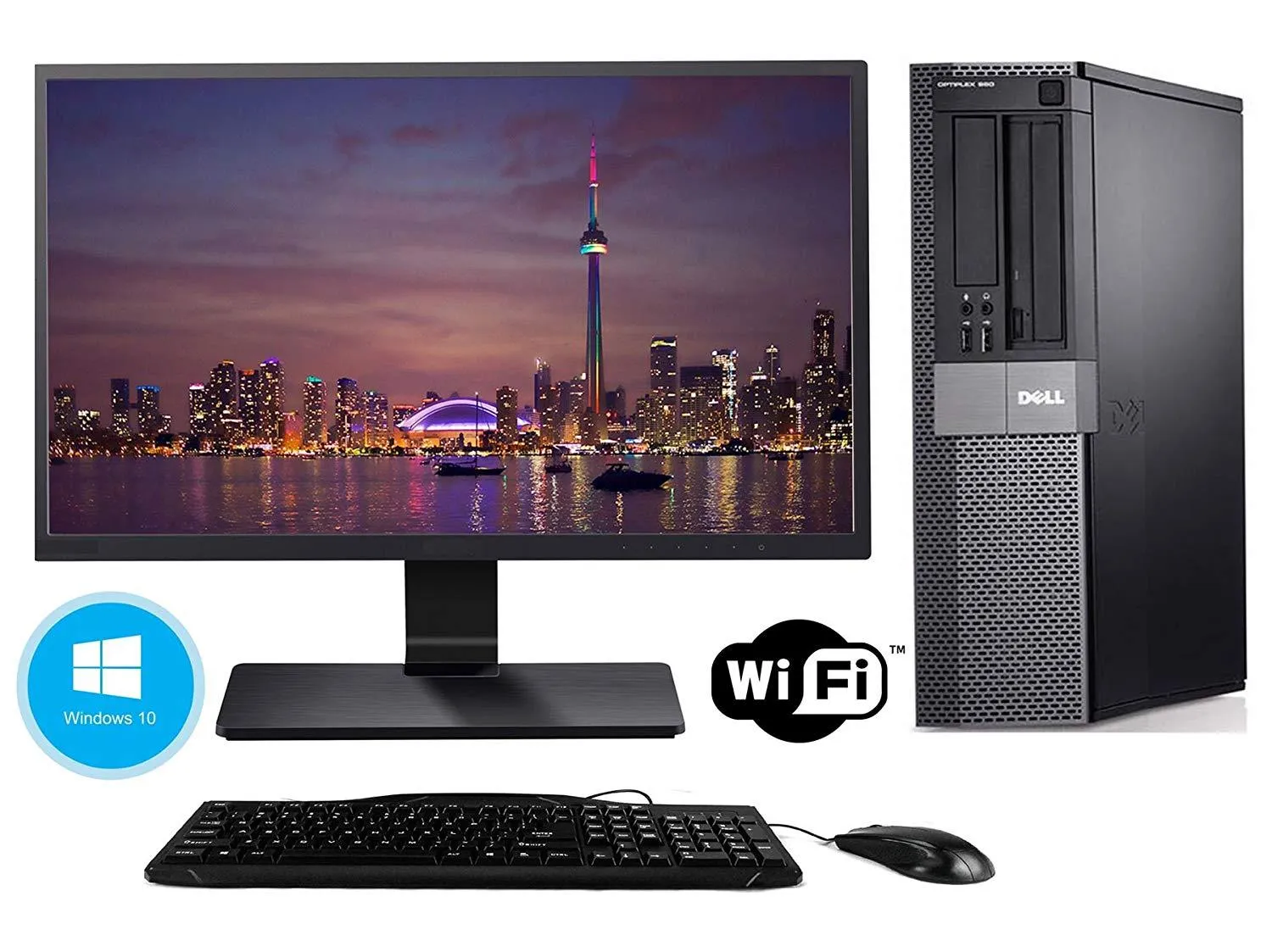 Dell Optiplex 990 Desktop   22 Inch Dell Monitor~Windows 10 64 Bit ~ Keyboard~Mouse~WiFi Refurbished