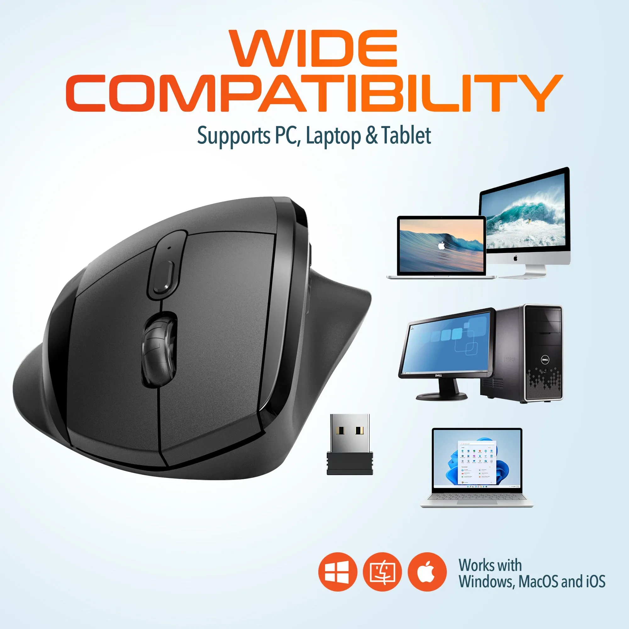 Delton S30 Ergonomic Vertical Wireless Mouse