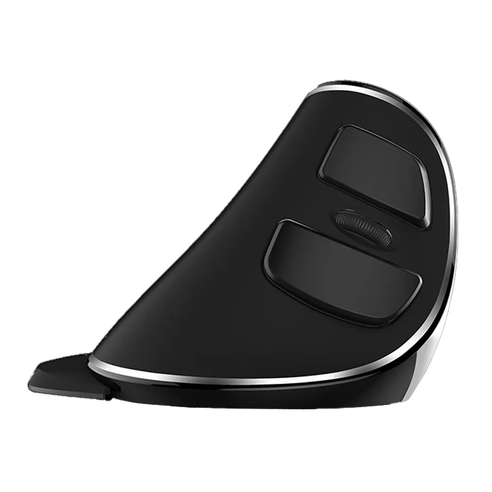 Delux M618PD Wireless Bluetooth Optical Ergonomic Vertical Mouse 2.4GHz Snail Bionic Structure with Palm Rest, 4000 DPI, USB Nano Receiver Rechargeable (Black) for Windows and macOS