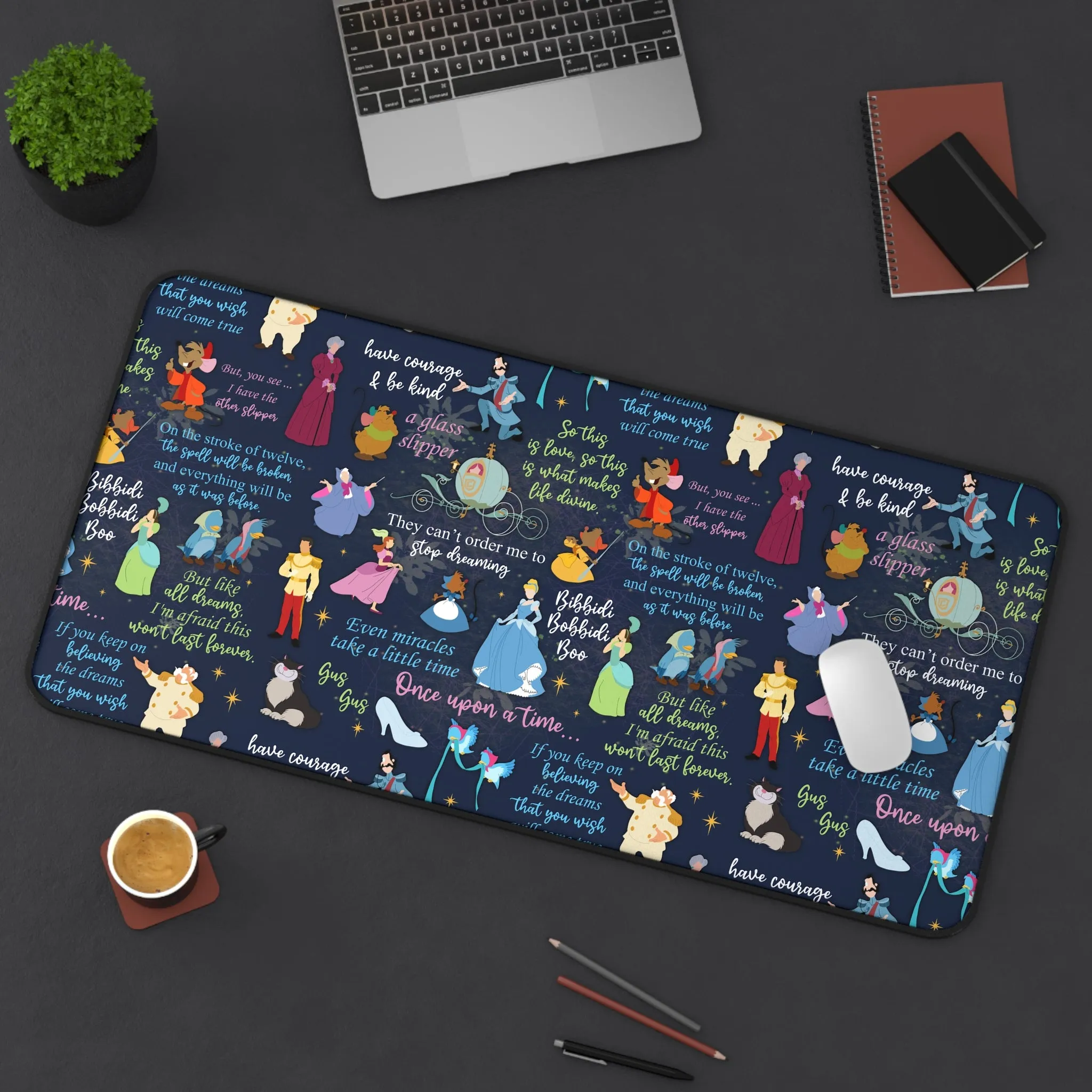 Disney Cinderella Desk Game Mat Disneyland Magic Kingdom World Gift Parks Room Card Computer Trading Movie Quotes Princess Mice Slipper