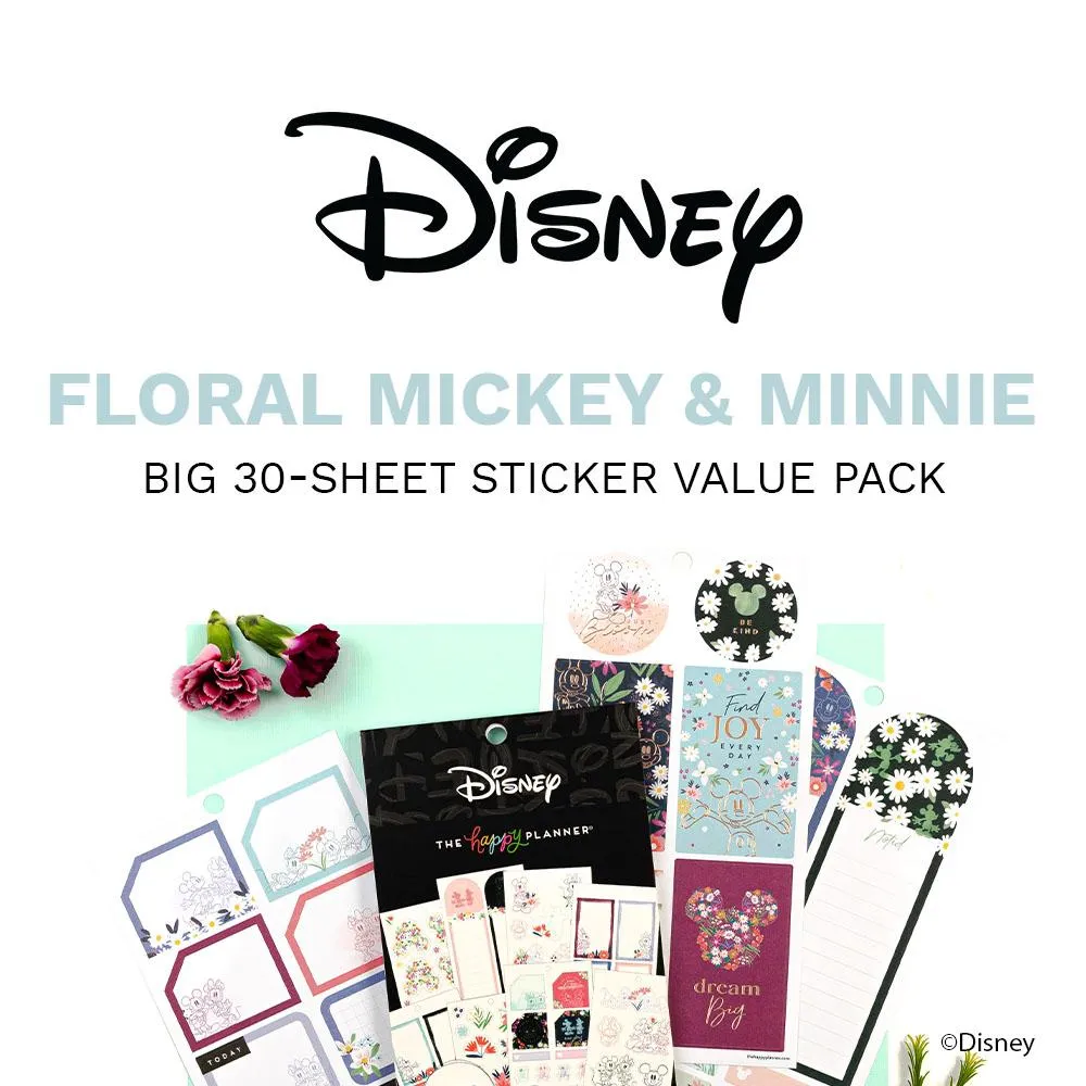 Disney © Mickey Mouse & Minnie Mouse Floral Value Pack Stickers - Big