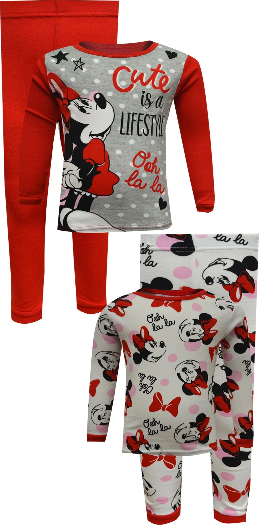 Disney Minnie Mouse Cute Is A Lifestyle 4 Pc Cotton Pajamas