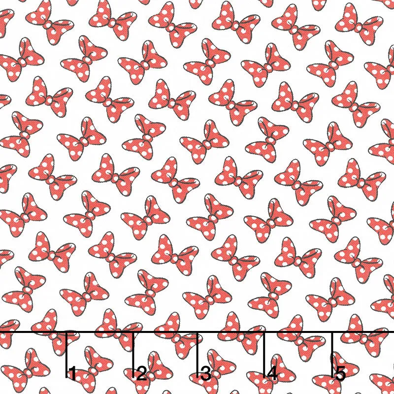 Disney Minnie Mouse Dreaming in Dots - Minnie Bow White Yardage