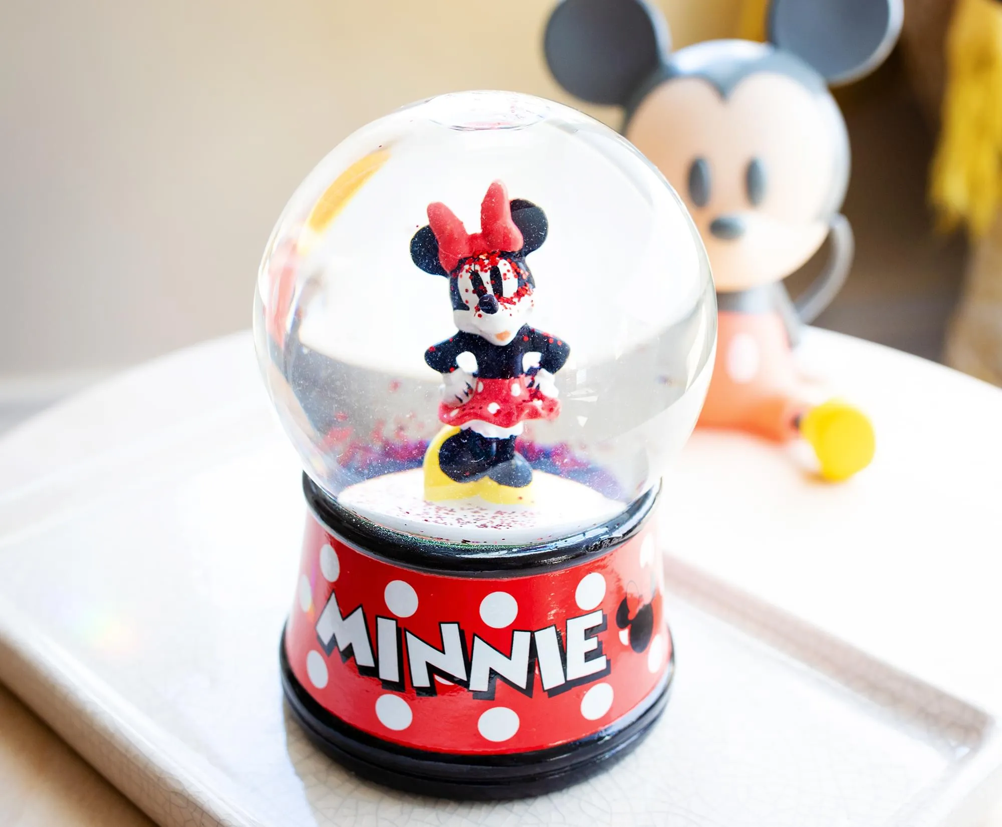 Disney Minnie Mouse Light-Up Collectible Snow Globe | 6 Inches Tall