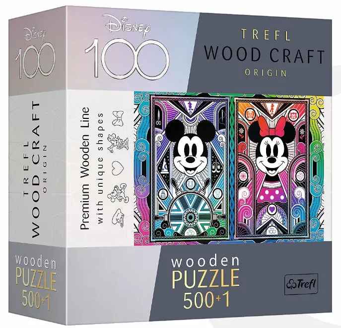 Disney's Mickey & Minnie Mouse - Wood Craft 500  1 Piece Wooden Puzzle