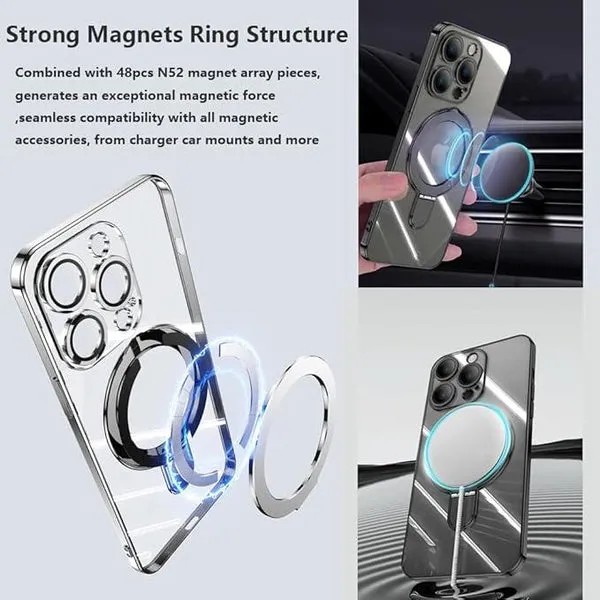 Entronix Apple iPhone 16 [Magnetic-Compatible] Case - Shiny Ring Holder,