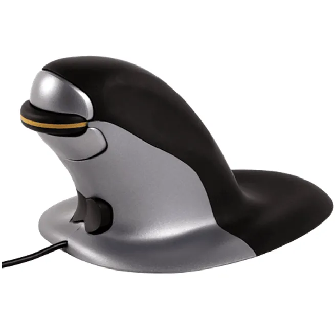 Fellowes Penguin Ambidextrous Vertical Mouse Wired Small Black/Grey