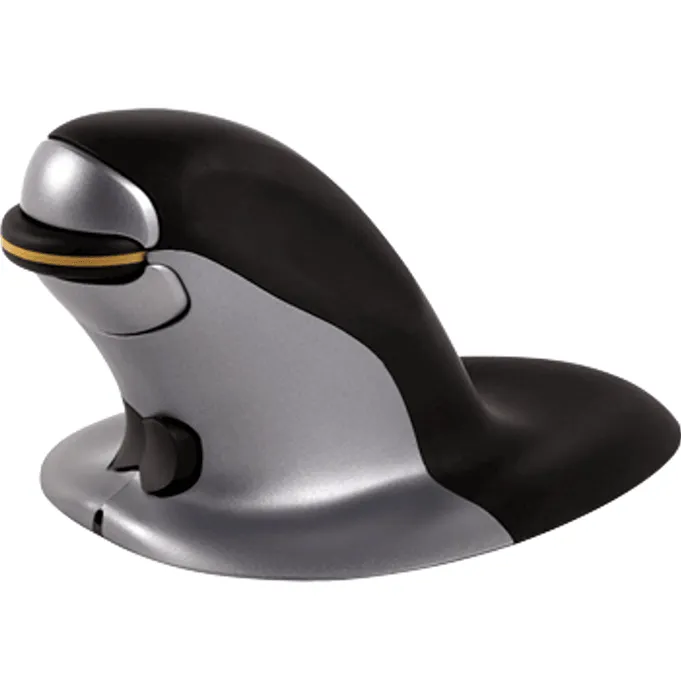 Fellowes Penguin Ambidextrous Vertical Mouse Wireless Large Black/Grey