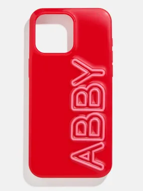 Fine Line Custom iPhone Case - Bright Red/Pink