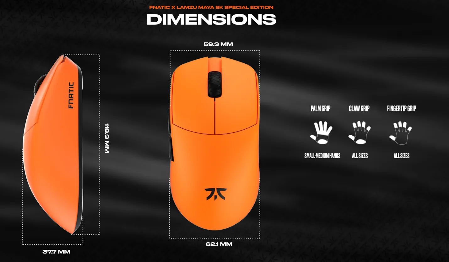 Fnatic x Lamzu Maya 8K Wireless Gaming Mouse