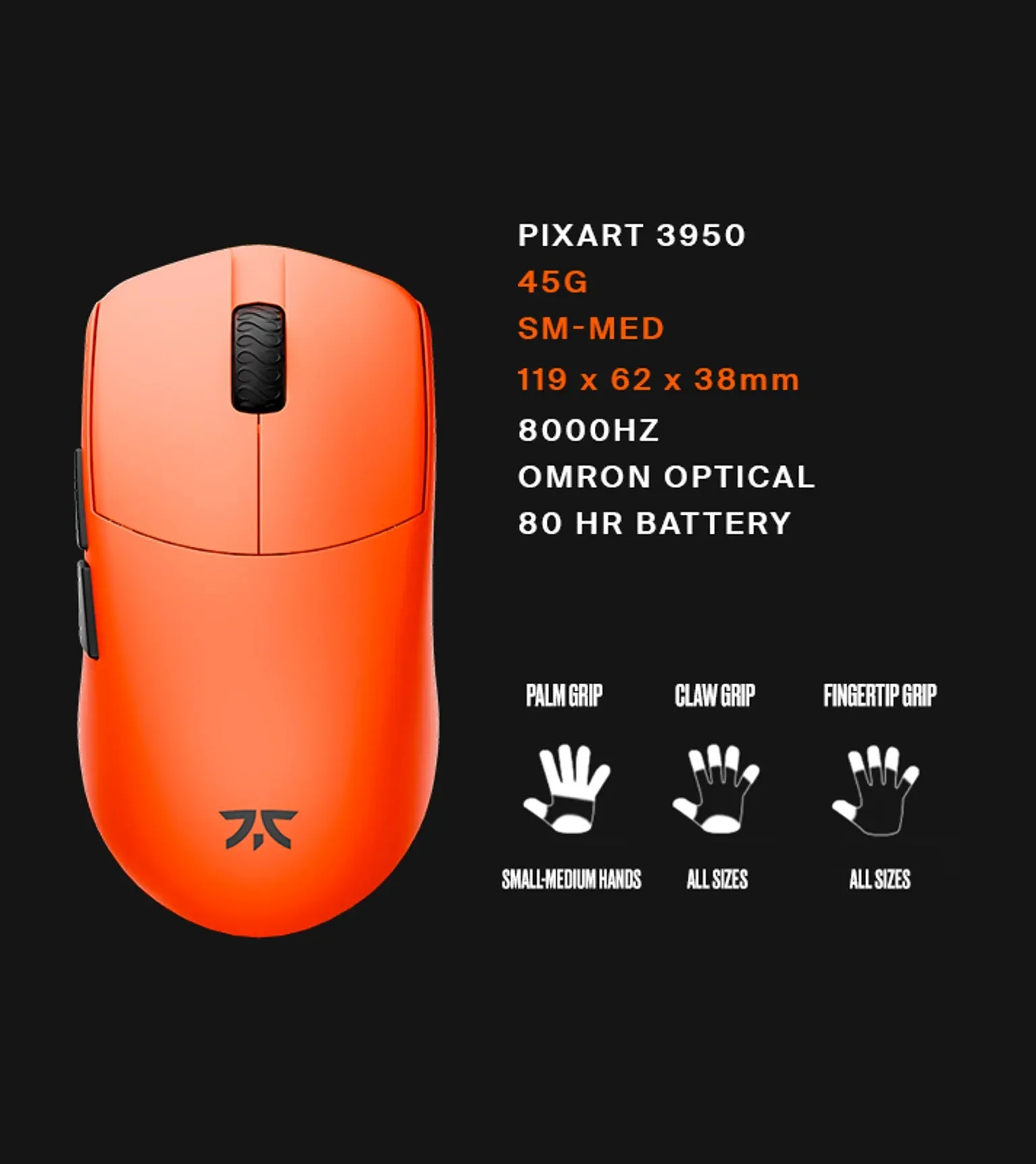 Fnatic x Lamzu Maya 8K Wireless Gaming Mouse