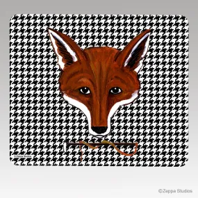 Fox Mask Houndstooth Mouse Pad