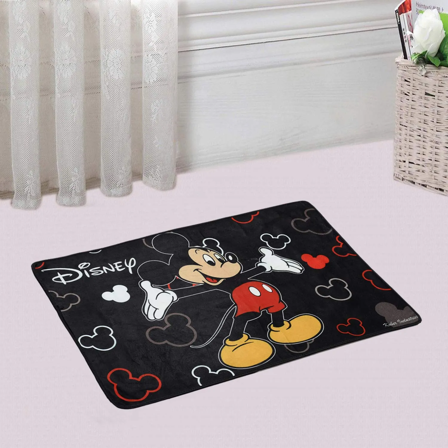 Fun Homes Disney Mickey Mouse Anti-Slip Polyvinyl Chloride Bath Mat 23"x15" (Black)