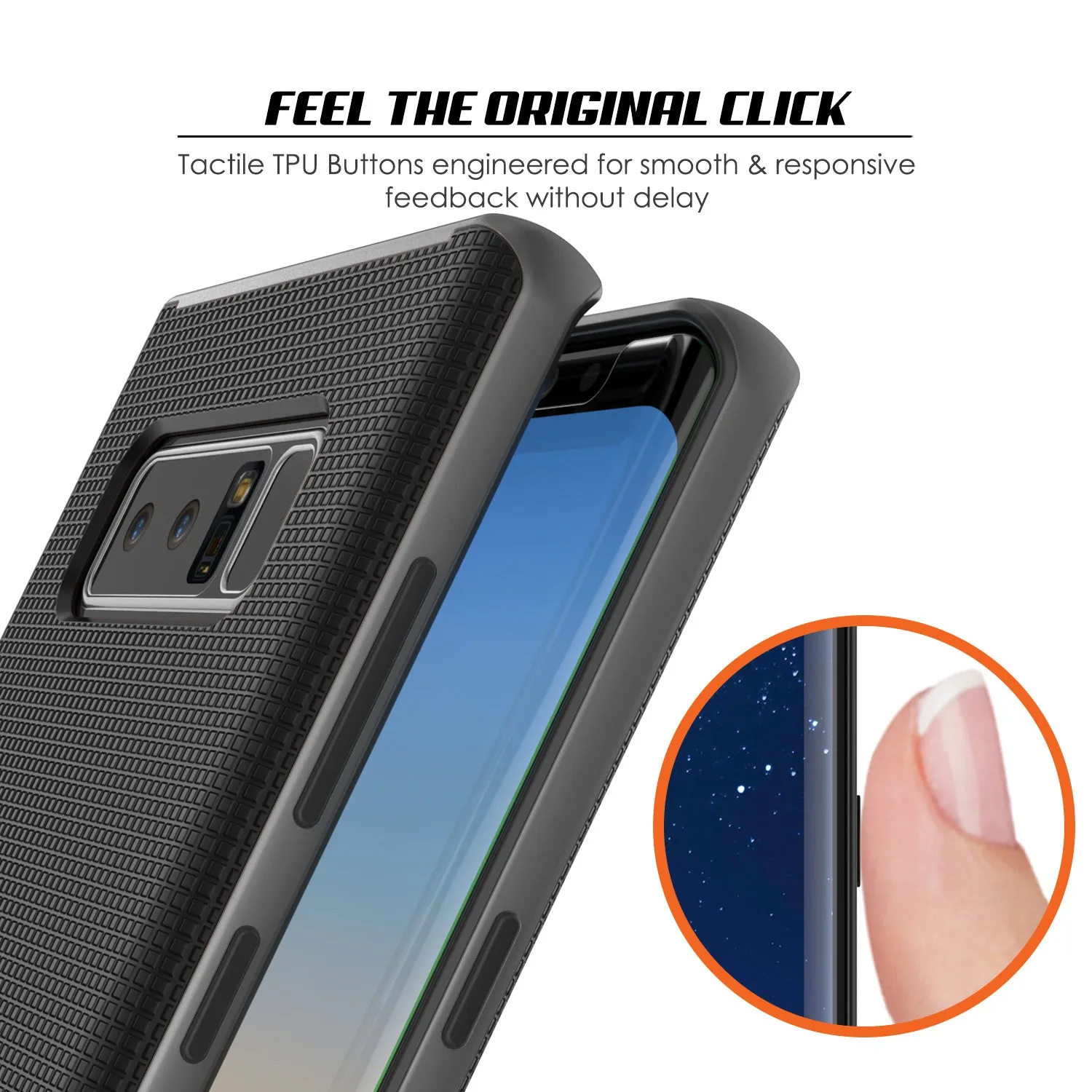 Galaxy Note 8 Hybrid 3-Piece Anti-Shock Dual Layer Bumper Case | Grey