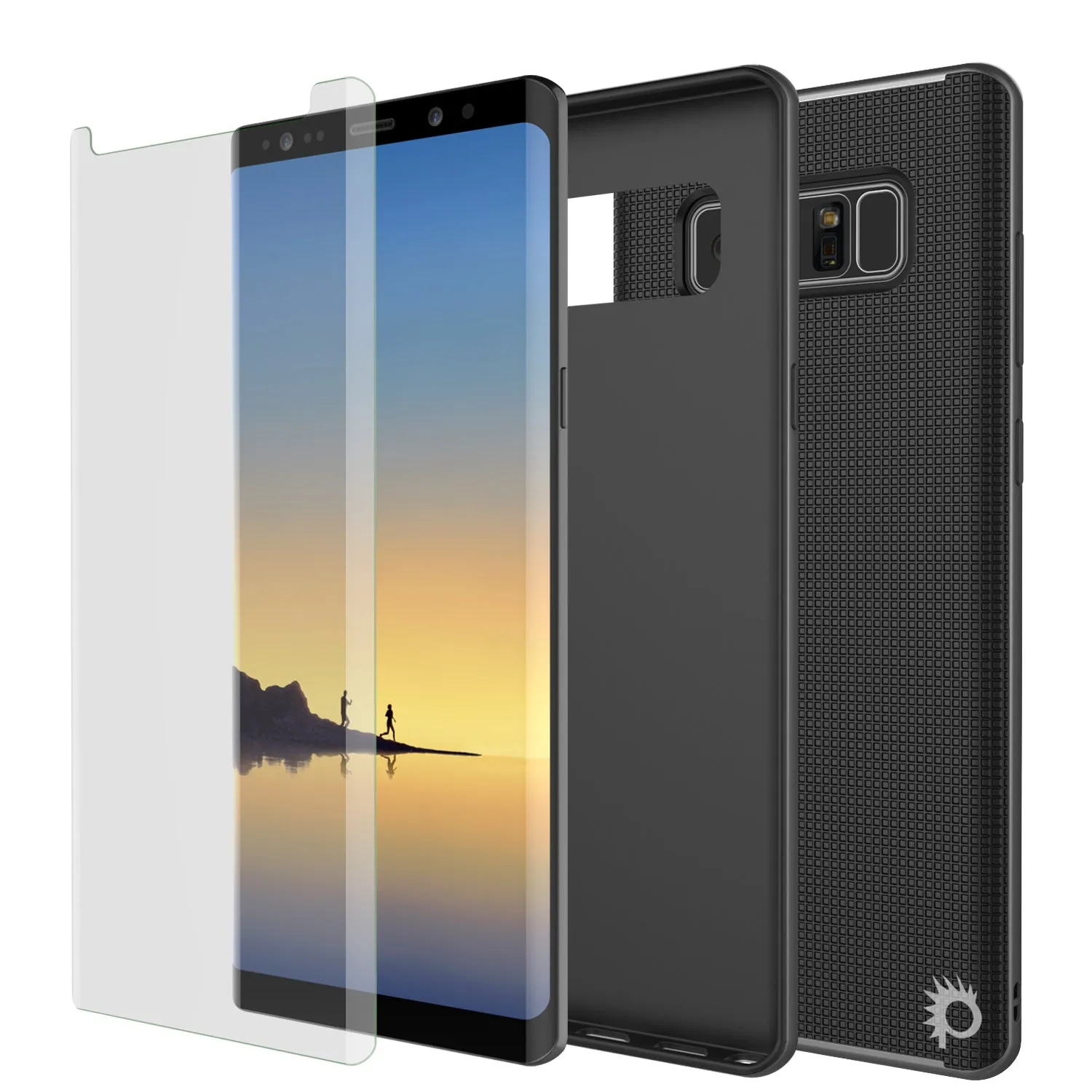 Galaxy Note 8 Hybrid 3-Piece Anti-Shock Dual Layer Bumper Case | Grey