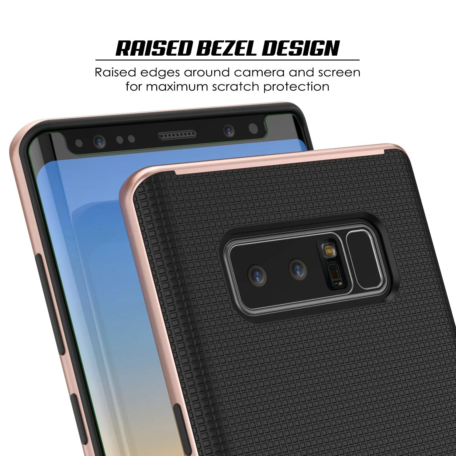 Galaxy Note 8 Hybrid 3-Piece Anti-Shock Dual Layer Case | Rose Gold