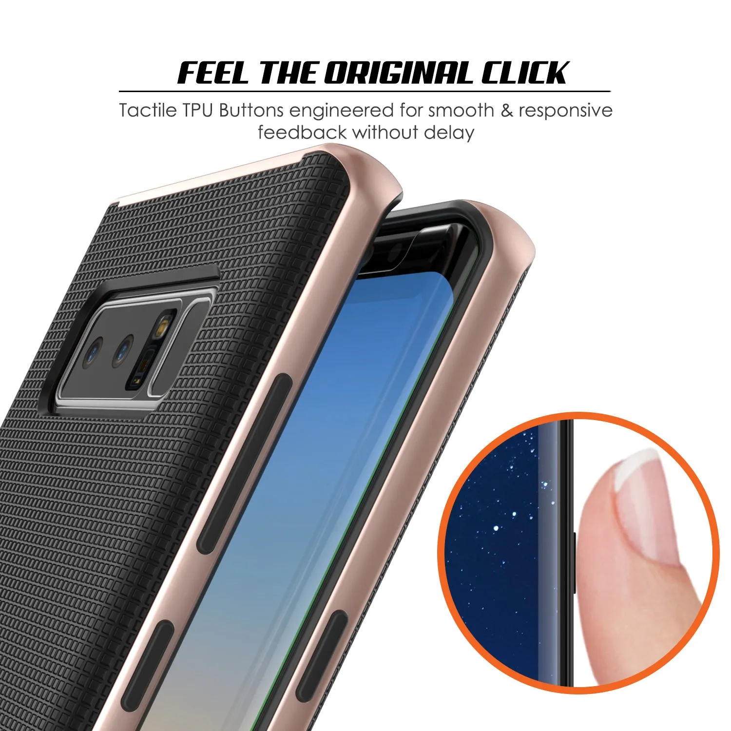 Galaxy Note 8 Hybrid 3-Piece Anti-Shock Dual Layer Case | Rose Gold