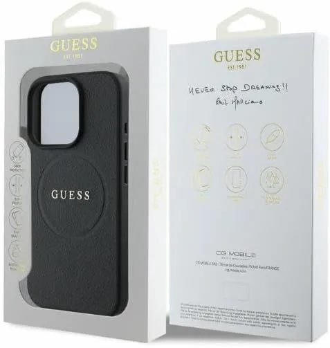 Guess PU Grained Classic Logo Case with MagSafe for iphone 16 Pro Max 6.9" Black - GUHMP16XPGHSMMK