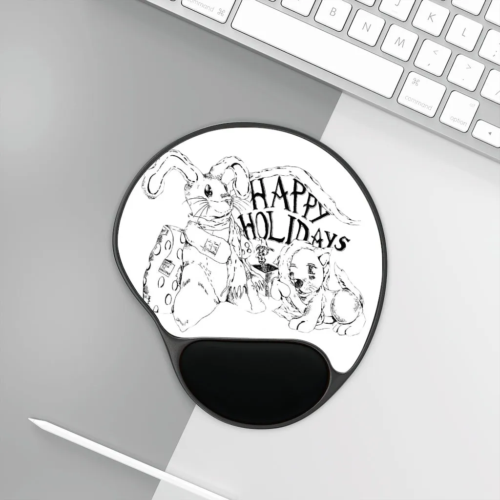 Happy Holiday's Mouse Pad With Wrist Rest