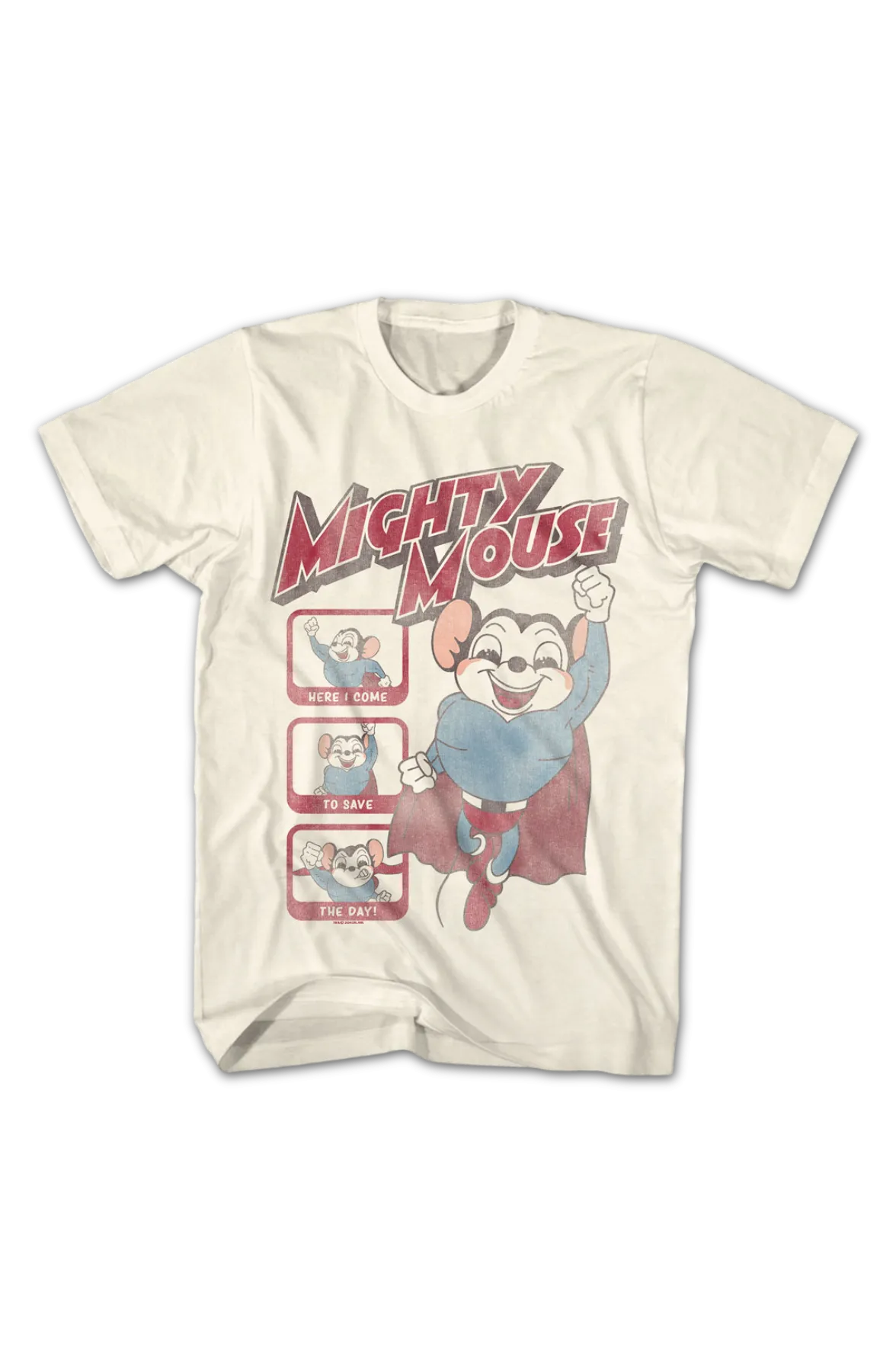 Here I Come To Save The Day Collage Mighty Mouse T-Shirt