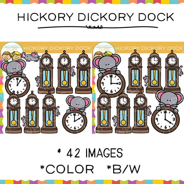 Hicky Dickory Dock Nursery Rhyme Clip Art