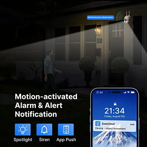 Hiseeu 2K Outdoor Security Camera bullet,2-Way Audio, 3MP Surveillance IP Cameras,IP66 Waterproof, Remote Viewing,Motion Detection,Night Vision,Cloud&SD Storage,Compatible with Hiseeu Wireless Systems