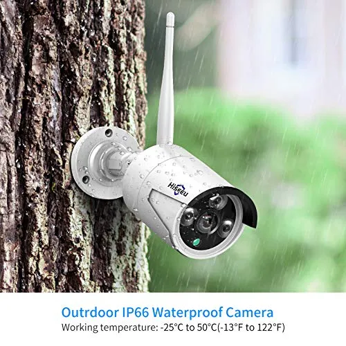 Hiseeu 2K Outdoor Security Camera bullet,2-Way Audio, 3MP Surveillance IP Cameras,IP66 Waterproof, Remote Viewing,Motion Detection,Night Vision,Cloud&SD Storage,Compatible with Hiseeu Wireless Systems