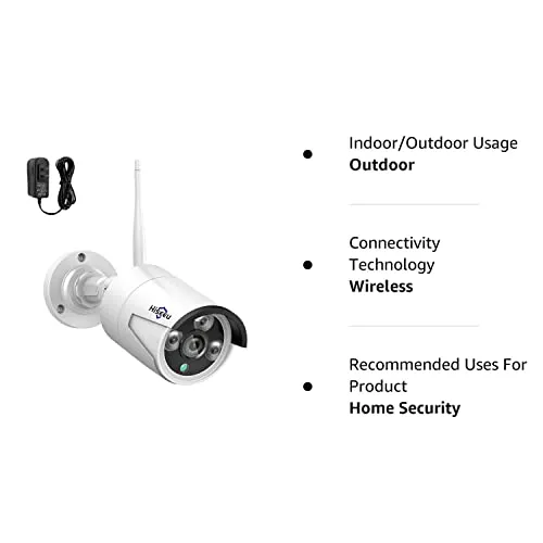 Hiseeu 2K Outdoor Security Camera bullet,2-Way Audio, 3MP Surveillance IP Cameras,IP66 Waterproof, Remote Viewing,Motion Detection,Night Vision,Cloud&SD Storage,Compatible with Hiseeu Wireless Systems