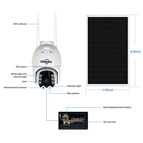 Hiseeu 2K Outdoor Security Camera bullet,2-Way Audio, 3MP Surveillance IP Cameras,IP66 Waterproof, Remote Viewing,Motion Detection,Night Vision,Cloud&SD Storage,Compatible with Hiseeu Wireless Systems