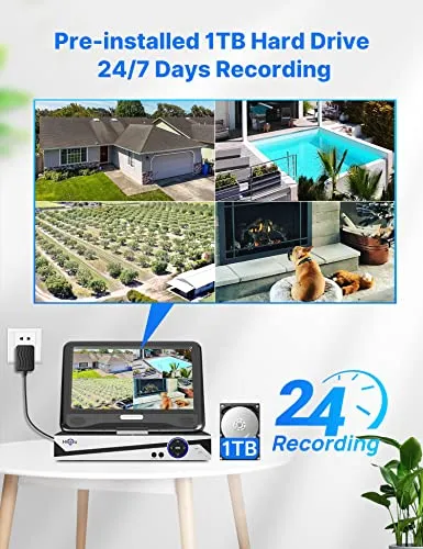 Hiseeu 2K Outdoor Security Camera bullet,2-Way Audio, 3MP Surveillance IP Cameras,IP66 Waterproof, Remote Viewing,Motion Detection,Night Vision,Cloud&SD Storage,Compatible with Hiseeu Wireless Systems