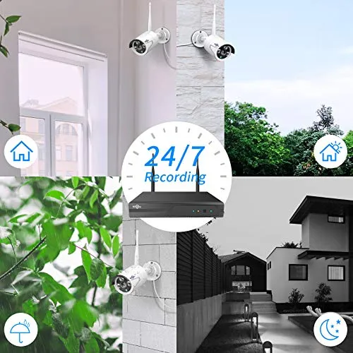 Hiseeu 2K Outdoor Security Camera bullet,2-Way Audio, 3MP Surveillance IP Cameras,IP66 Waterproof, Remote Viewing,Motion Detection,Night Vision,Cloud&SD Storage,Compatible with Hiseeu Wireless Systems