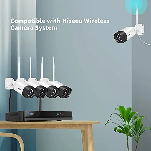 Hiseeu 2K Outdoor Security Camera bullet,2-Way Audio, 3MP Surveillance IP Cameras,IP66 Waterproof, Remote Viewing,Motion Detection,Night Vision,Cloud&SD Storage,Compatible with Hiseeu Wireless Systems