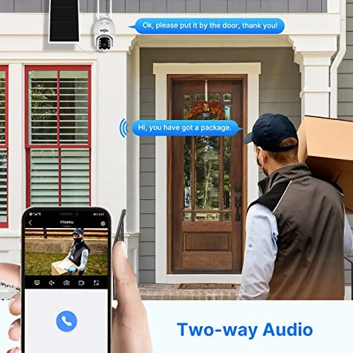 Hiseeu 2K Outdoor Security Camera bullet,2-Way Audio, 3MP Surveillance IP Cameras,IP66 Waterproof, Remote Viewing,Motion Detection,Night Vision,Cloud&SD Storage,Compatible with Hiseeu Wireless Systems