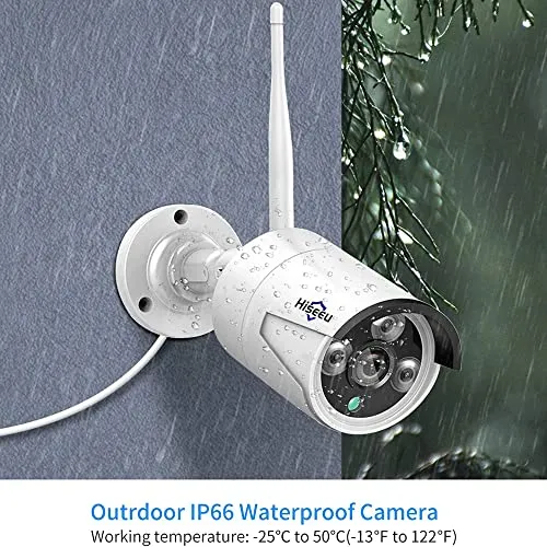 Hiseeu 2K Outdoor Security Camera bullet,2-Way Audio, 3MP Surveillance IP Cameras,IP66 Waterproof, Remote Viewing,Motion Detection,Night Vision,Cloud&SD Storage,Compatible with Hiseeu Wireless Systems