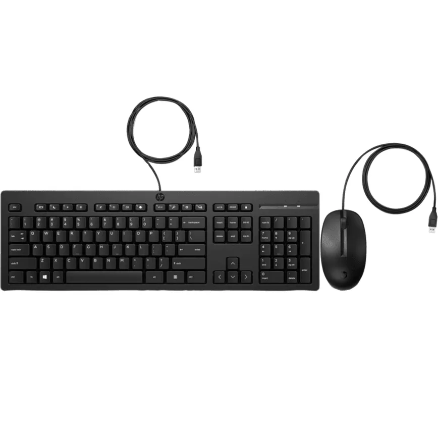 HP 225 Mouse Keyboard Wired Combo Bundle Set Computer