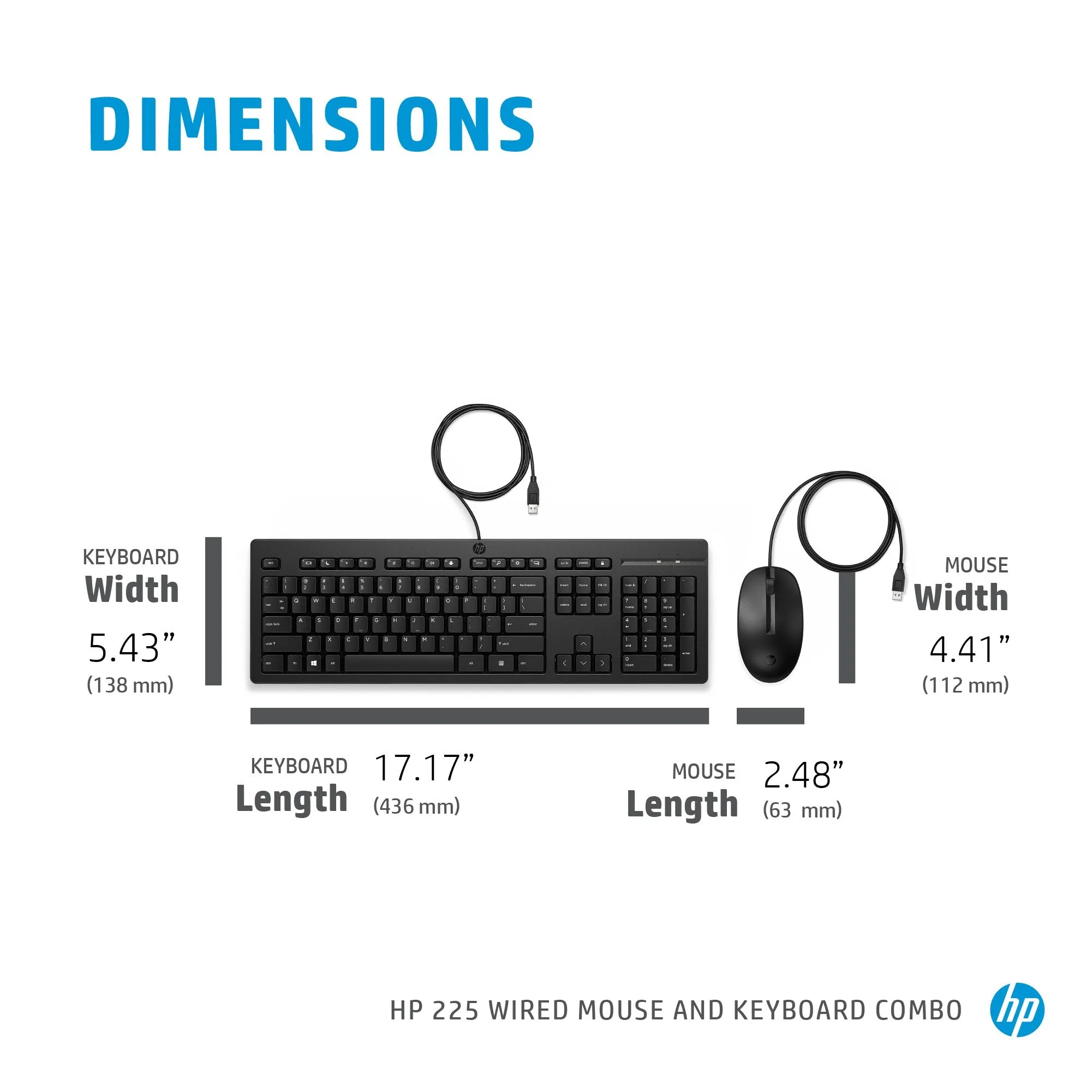 Hp 225 Wired Mouse   Keyboard Eu