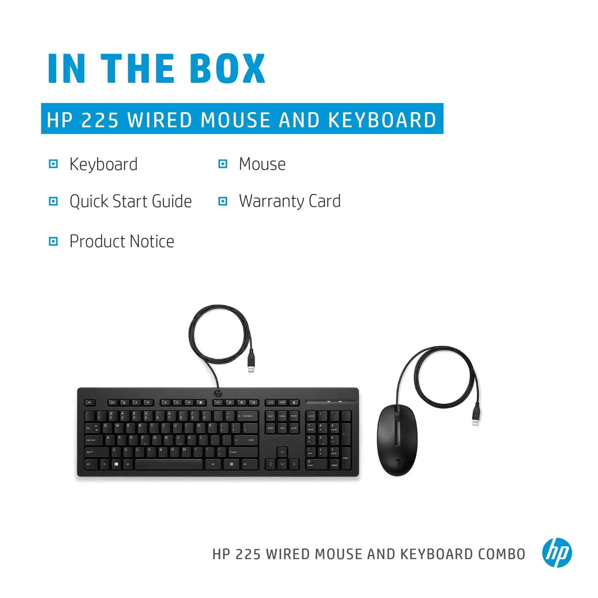 Hp 225 Wired Mouse   Keyboard Eu