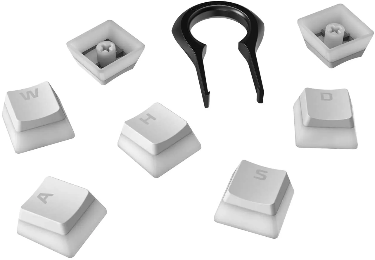 HyperX Pudding Keycaps - Double Shot PBT Keycap Set with Translucent Layer, for Mechanical Keyboards, Full 104 Key Set, OEM Profile, English (US) Layout - White