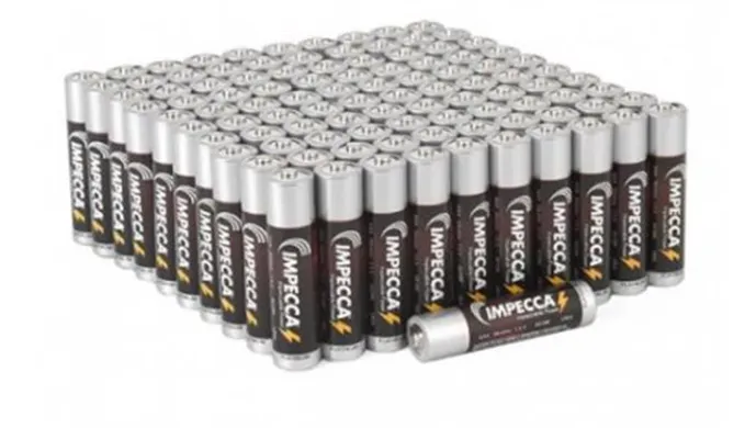 Impecca 100-Pack Platinum Alkaline Batteries (AA or AAA)   Free 2 Day Shipping!