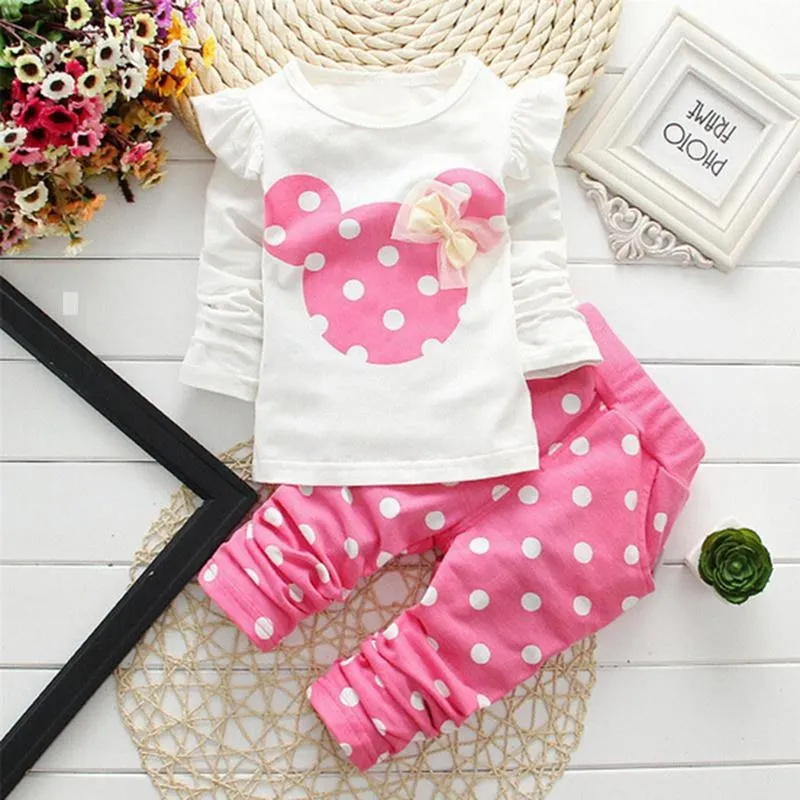 Infant Girl Minnie Mouse 2-Piece Outfit - Perfect for Your Little Disney Fan!