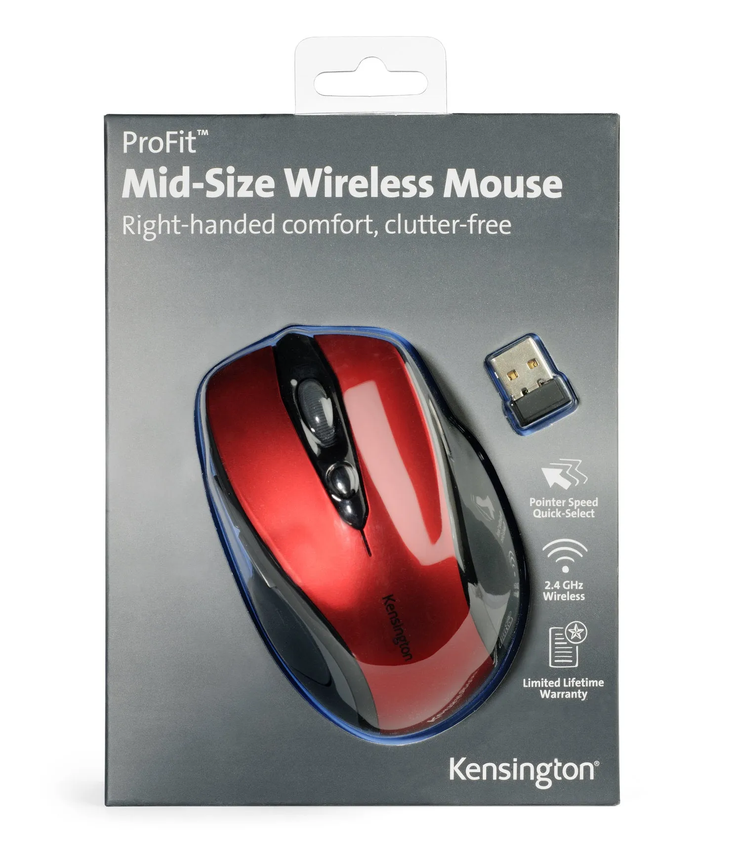 Kensington Pro Fit Mid Size Wireless Mouse -  Red