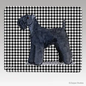 Kerry Blue Terrier Houndstooth Mouse Pad