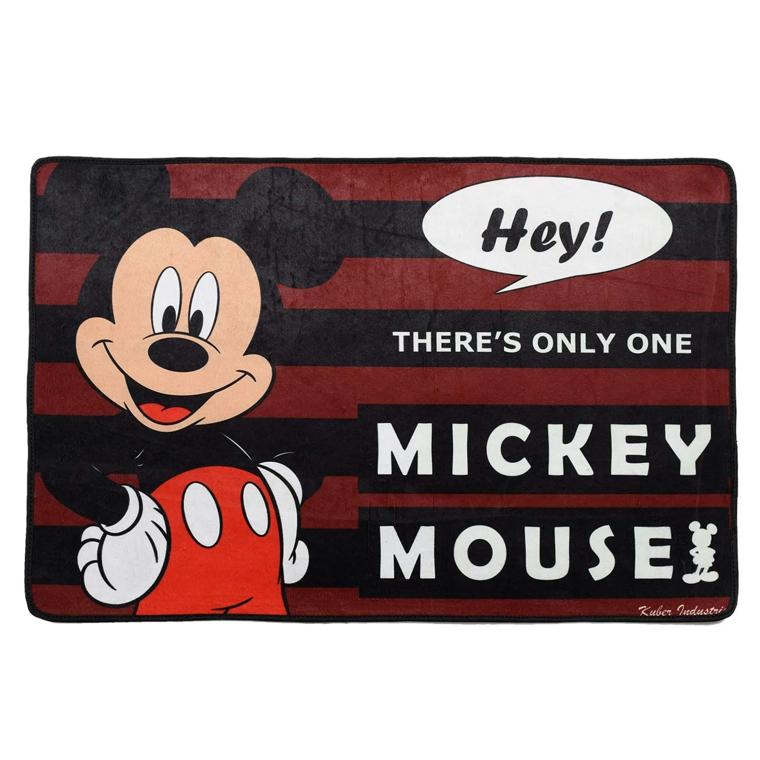 Kuber Industries Disney Team Mickey Mouse Cars 4 Pieces Anti-Slip Door Mat 23"x15" (Maroon & Black & Brown & Royal Blue) - CTKTC46094