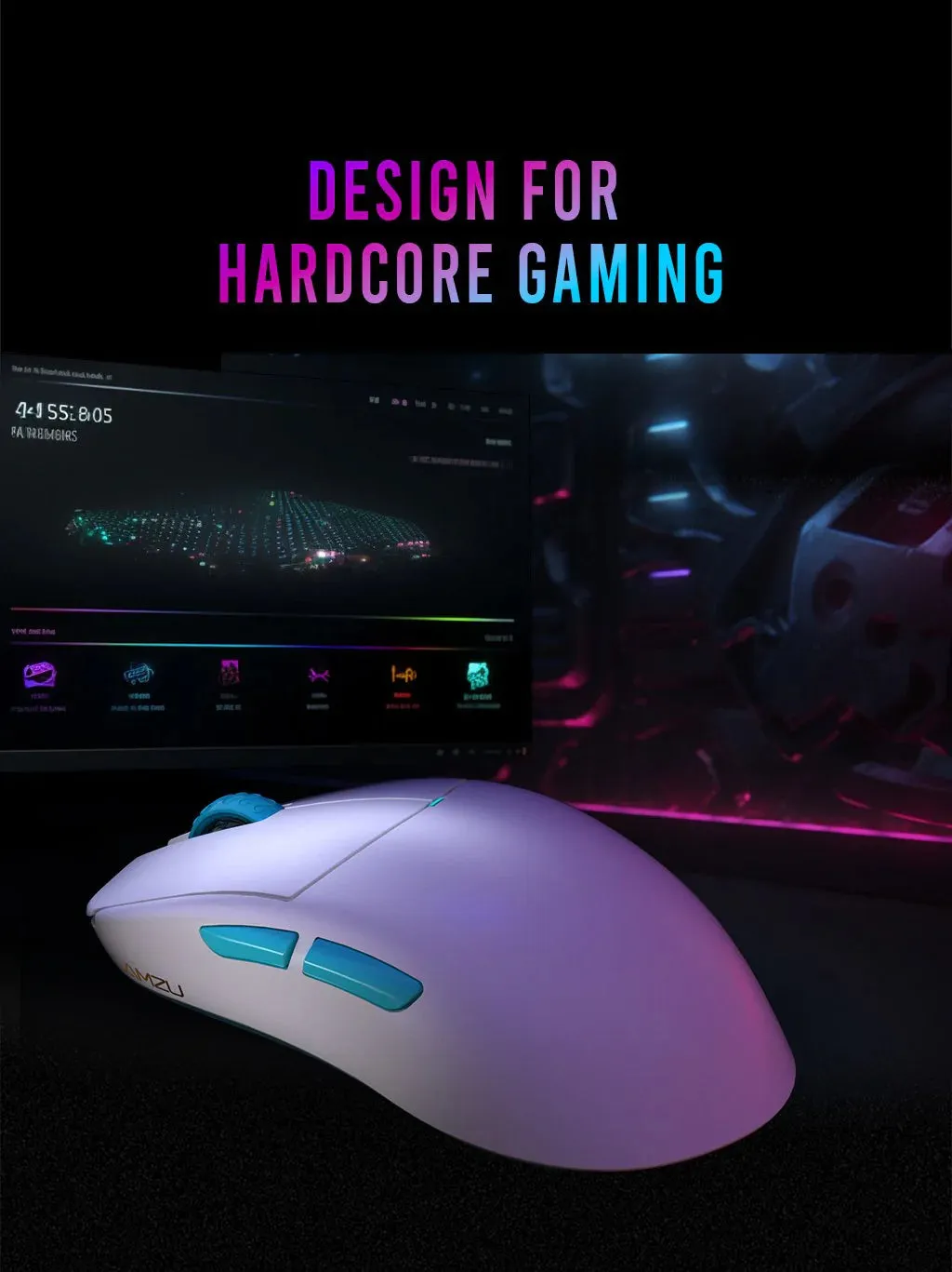 Lamzu Atlantis Mini Pro Wireless Gaming Mouse - Miami Blue (4K compatible)