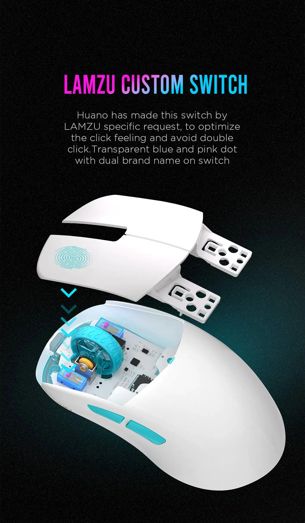 Lamzu Atlantis Mini Pro Wireless Gaming Mouse - Miami Blue (4K compatible)