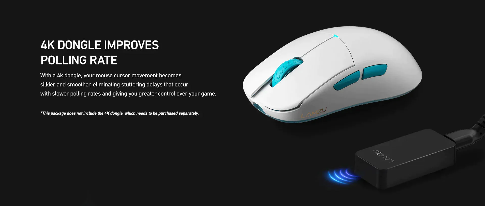 Lamzu Atlantis OG V2 Pro Wireless Gaming Mouse - Miami Blue (4K compatible)