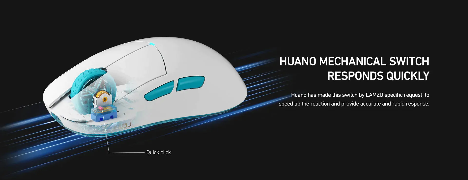 Lamzu Atlantis OG V2 Pro Wireless Gaming Mouse - Miami Blue (4K compatible)