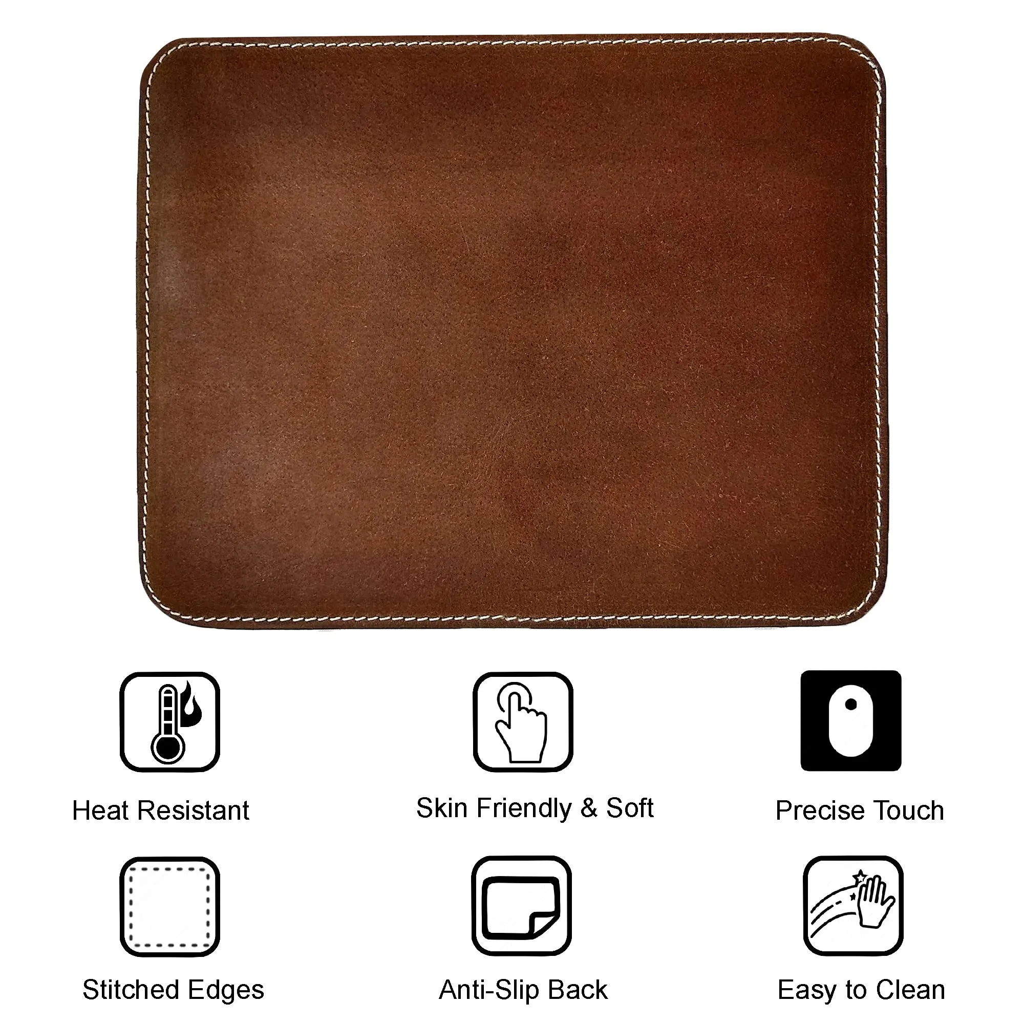 Leather Mouse Pads for Laptop Computer PC Gaming Apple Executive Work Desk Handmade