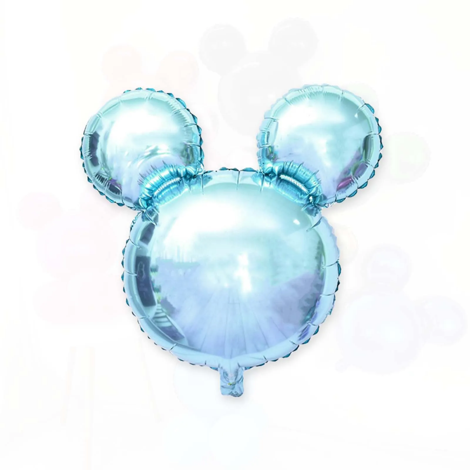 Light Blue Mickey Mouse Head Mylar Foil Balloon (24 Inches)